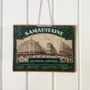 Mały dwustronny plakat tekturowy La Samaritaine (Paryż, Francja)