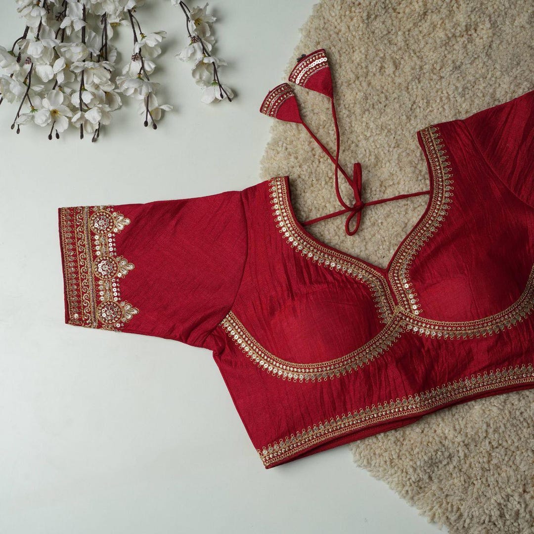 ヌキテパ Poly Dupion Zari Embroidery Blouse il_1080xN.7245591327_axee.jpg