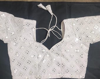 Made to order Georgette Foil Mirror Work Blouse..