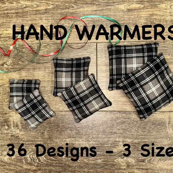 Hand Warmers - Set of 2. Plaids, Snowflakes, Pets, Valentine's Day, Football. Flannel, Cotton. Cold/Hot Therapy Rice Pack. Microwavable.