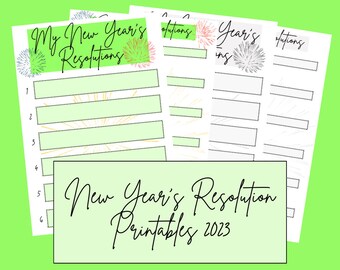 New Year's Resolution Printables 2023
