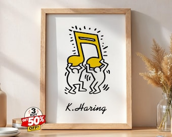 Keith Haring Poster,Exhibition Poster, Gallery Wall Set,Pop Art Home Decor,Pop Art Print,Keith Haring Set of 6,Keith Haring Digital Download