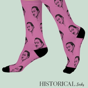 Salvador Dali Gift For Art Lover Art Teacher Gift For Artist Painter Pink Socks Gift For Art Student Creative People Surrealism Art Club