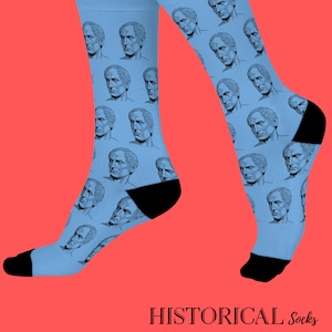 Julius Caesar Emperor Ancient Rome Roman Empire General Latin Roman Ancient History Blue Socks