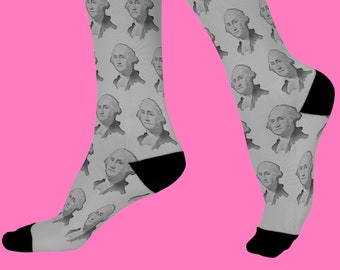 George Washington President United States Grey Socks History Buff American History American Revolution Made in USA