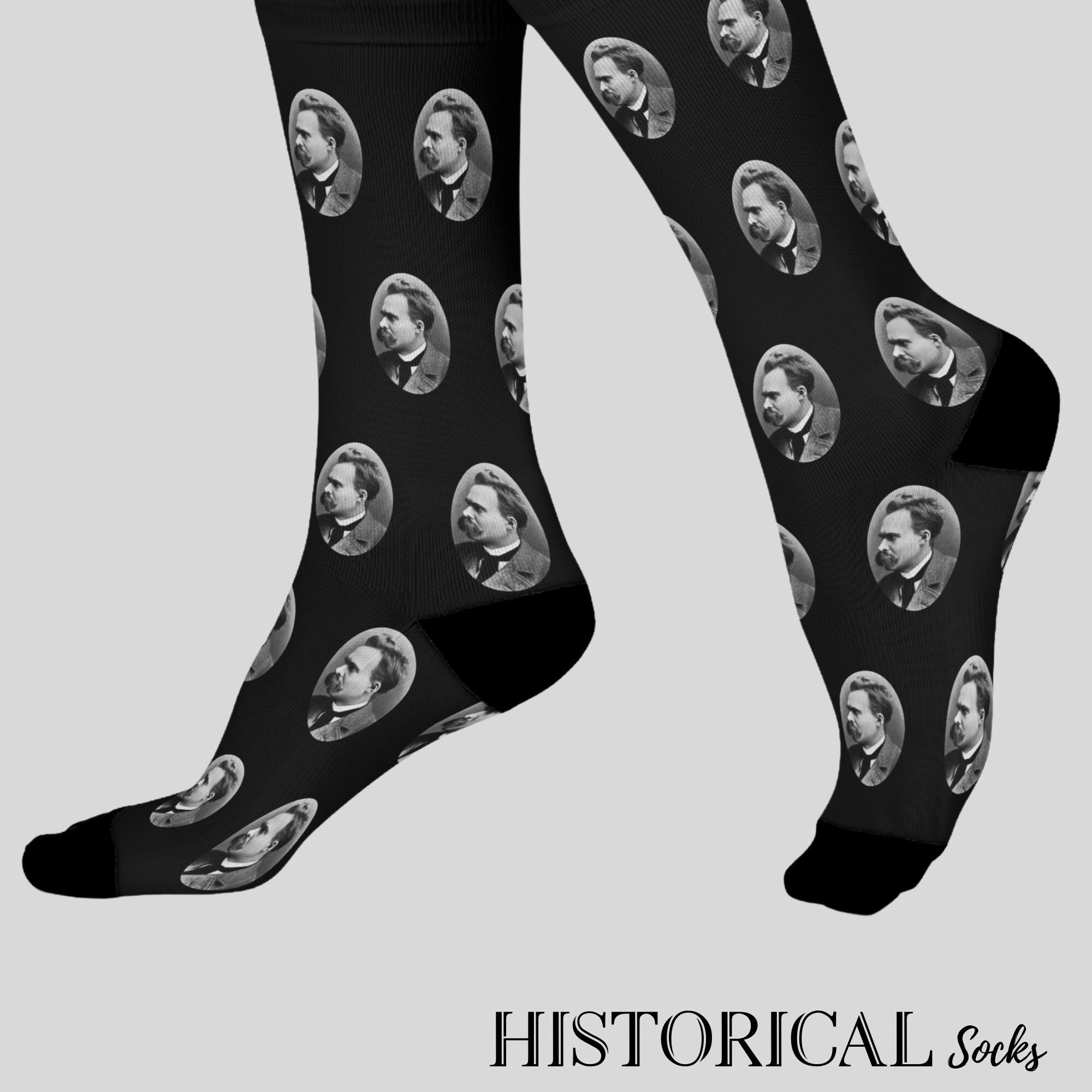 Friedrich Nietzsche Socks Philosopher Poet Socks German Philosophy Psychology Poetry Black Socks Theology Unisex Novelty Socks