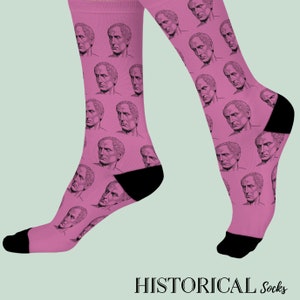 Julius Caesar Emperor Ancient Rome Leadership Gift Roman Empire General Latin Roman Emperor Socks Boss Gift Pink Socks Italian Gift