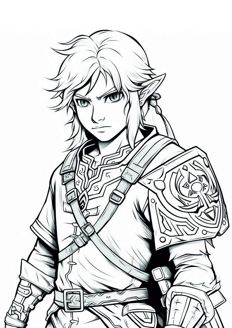 5 World of Zelda Coloring Pages, Zelda, Link, Coloring Book, Coloring