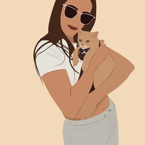 Ilustración personalizada, retrato sin rostro, dibujo a partir de una foto, regalo amigos, ilustración amigos, regalo original imagen 2