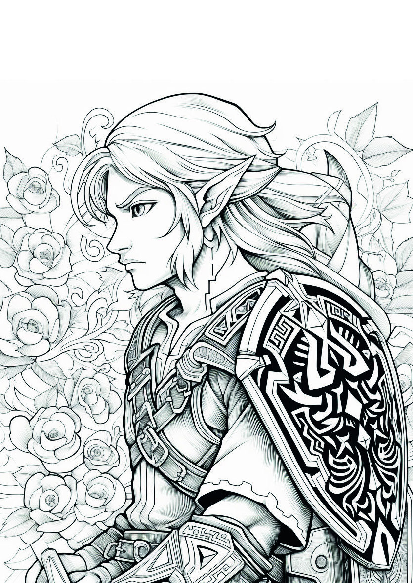 5 World of Zelda Coloring Pages, Zelda, Link, Coloring Book, Coloring