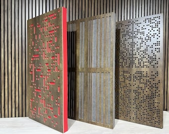 Acoustic Panel | Sound Panel Wall Art | Wood Acoustic Diffuser for Home Studio | Sound Treatment Decor
