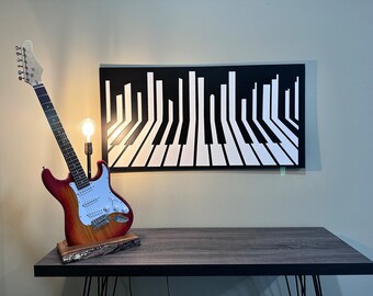 Arte mural de piano - Arte de piano - Panel acústico - Arte mural con panel de sonido - Decoración con tratamiento de sonido