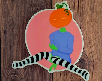 Jack O Lantern Girl Sticker