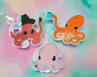 Grumpy Octopi Stickers