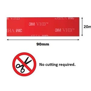 10x Car Number Plate Sticky Pads – Double Sided Adhesive 2mm Tape Strips – Black – EJ-parts