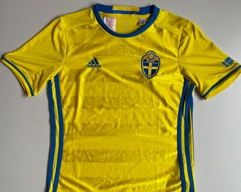 Sweden 2016-18 Home Jersey - Youth M 152cm Size - Very Good Condition - Football Memorabilia