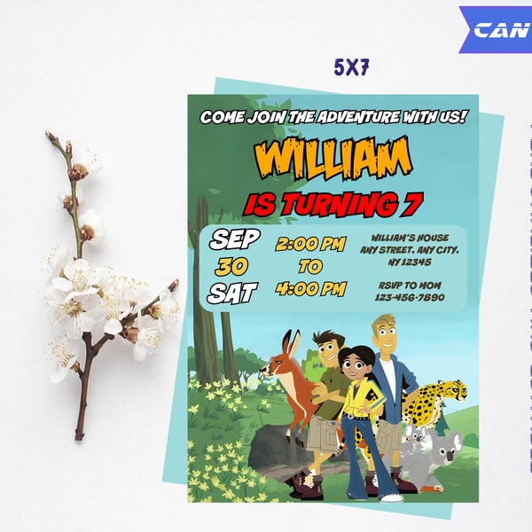 Digital Wild Kratts Birthday Invitation | Wild Kratts Birthday Party Template | Editable and Personalized Canva template