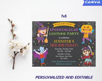 Halloween Birthday Invitation, Halloween Costume Party, Halloween Spooktacular Party, Halloween Invitation, Kids Birthday Invitation