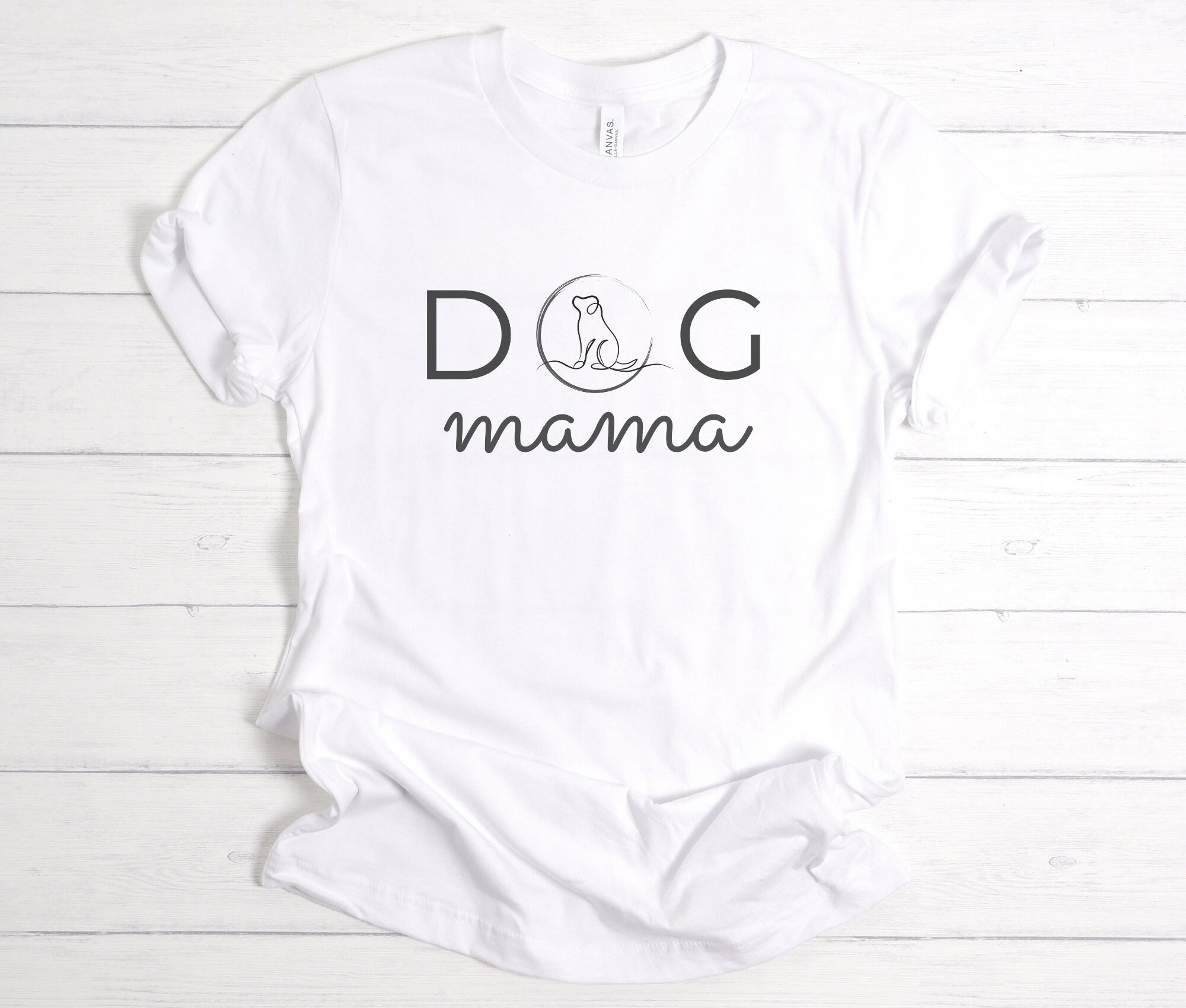 Unique and Minimalistic Dog Mama T Shirt for Dog Owners, Dog Silhouette
