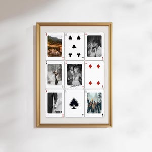 Custom Photo Playing Card Poster - Personalize Your Own Print with Quote & Modern Card Design, Unique Gift Idea, Valentines Day Present