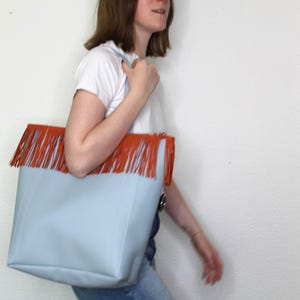 Sacola de compras, azul claro, laranja, sem animais de estimação, sacola de compras, sacola feminina, personalizada, presente, sacolas, exclusiva, sacola grande