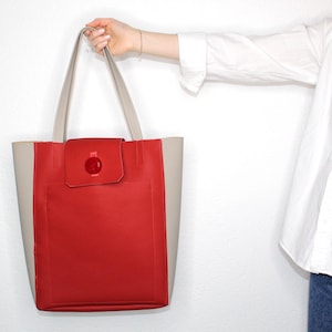 sacola de compras grande, sacola sem animais, grande comprador, bolsa grande, mochila escolar, bolsa tote, presente personalizado, bolsa de ombro vermelha