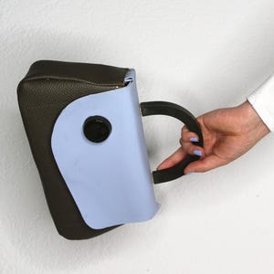 Handtasche, Umhängetasche, kleine Handtasche, personalisiert, Geschenk, Damentasche, nachhaltig, Unikat, kleine Tasche, hellblau, grün