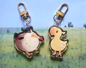Fledgling Dodo and Chocobo Chick Acrylic Keychains