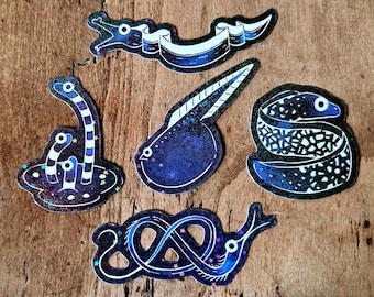 Silly Eels Holographic Stickers