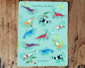 Colourful Shrimp Mini Sticker Sheet