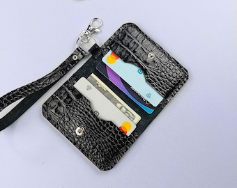 Carteira de chaveiro, carteira fina e fofa, porta-cartões kaychain
