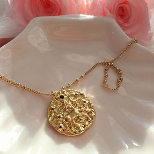 Sagittarius - Medallion Necklace-Gold Filled-Horoscope Necklace,Zodiac Necklace,Astrology Neckace,Spiritual Gift,Stars Necklace,Zodiac Sign