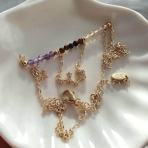 Sagittarius - Gemstone Necklace - 14K Gold Filled -Tigers Eye, Citrine, Amethyst- Horoscope Necklace,Zodiac Necklace,Astrology Neckace,sign