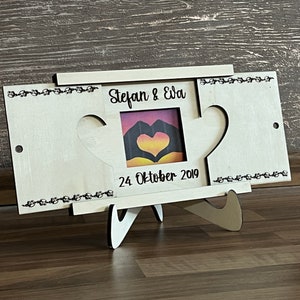 Herzfotorahmen personalisierbar - Valentinstag, Hochzeitsgeschenk