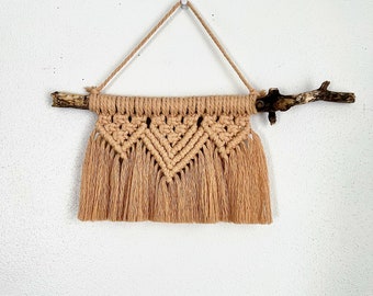 Small Neutral Pink Macrame Wall Hanging