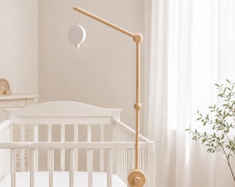 Braccio per culla in legno, supporto per giostrina per neonati, appendiabiti per giostrina da cameretta, braccio per giostrina in legno naturale, regalo per baby shower