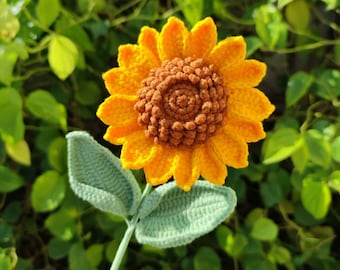Handmade Crochet Sunflower Bouquet, Forever Flower Gift