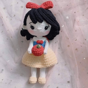Crochet Snow White doll, crochet  princess doll, amigurumi doll for sale, birthday gift for her, graduation gift for her, Easter basket