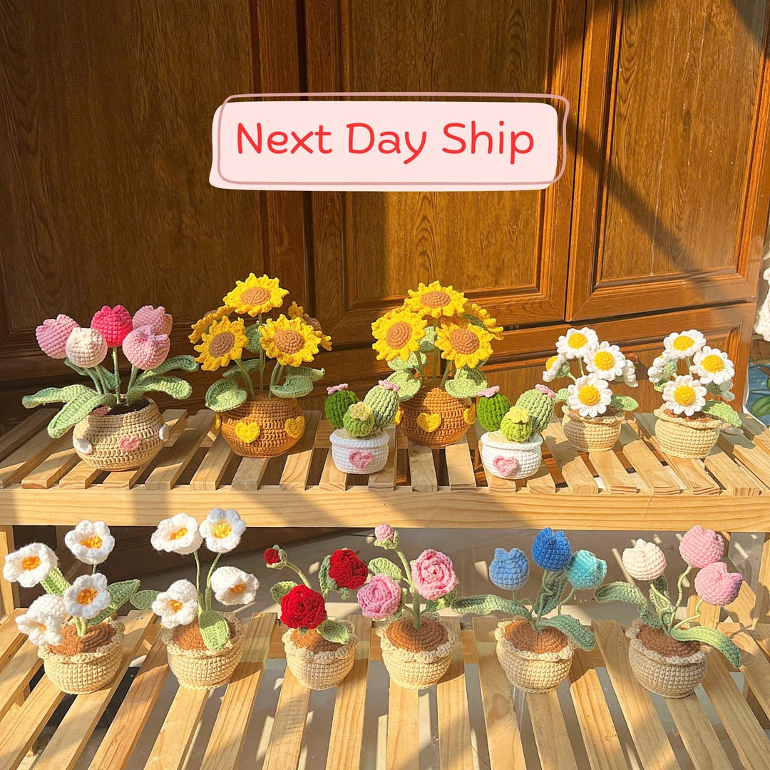 Crochet Flower Gift Crochet Flower Pot Crochet Flower Gift Christmas