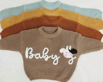 Custom name sweater for baby, personalized  baby sweater, unisex custom sweater for toddler, personalized baby shower gift, gift for toddler