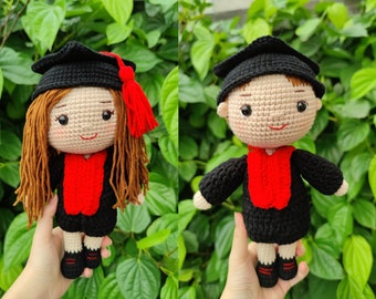 Crochet graduation doll, amigurumi grad gift, grad doll, crochet doll for sale, crochet doll for sale, congrats doll