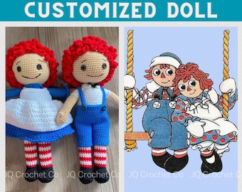 Custom crochet doll, custom dolls from photo, custom doll plush, personalized doll gift, amigurumi doll custom, custom keychain gift