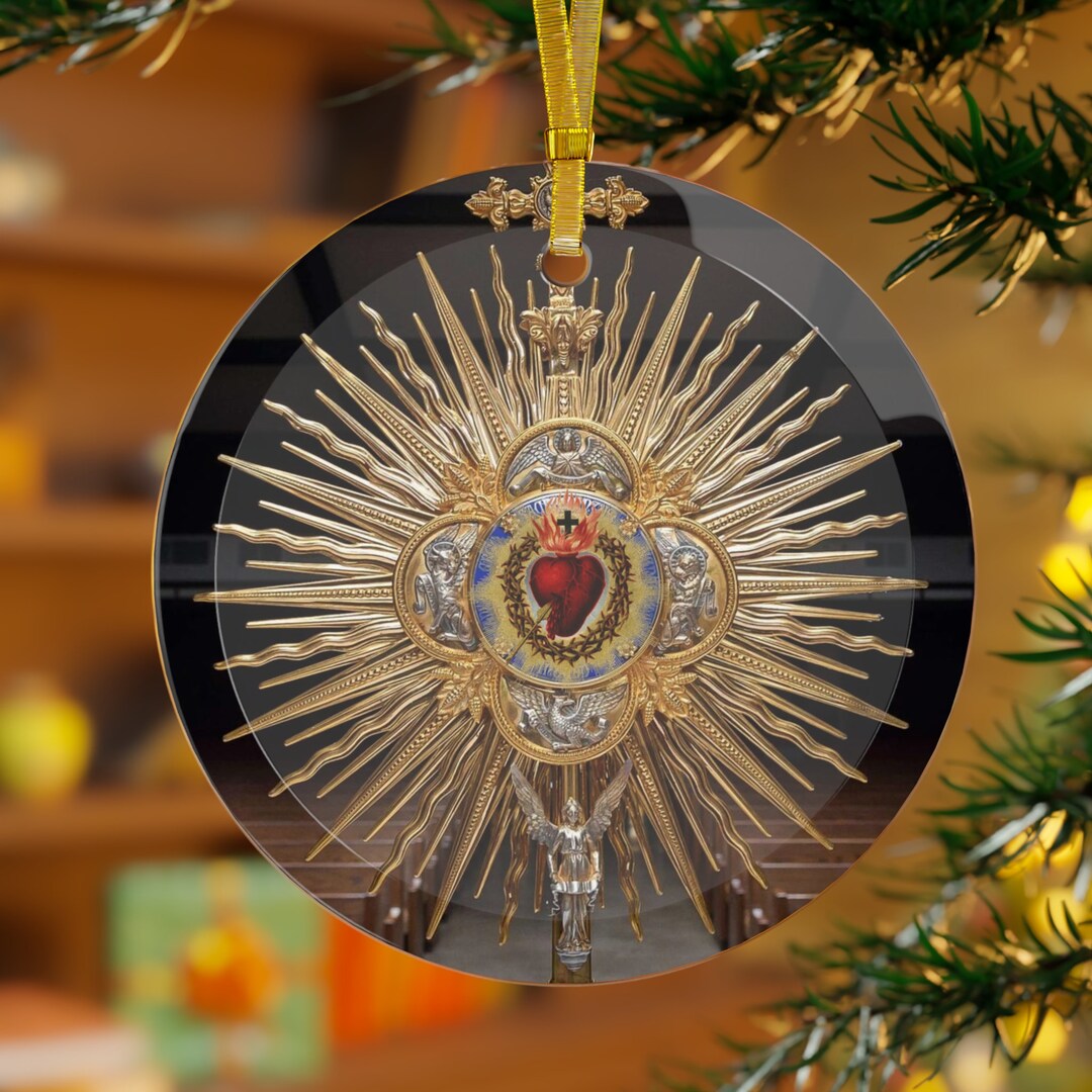 Catholic Christmas Ornament: Eucharistic Adoration, Sacred Heart of ...