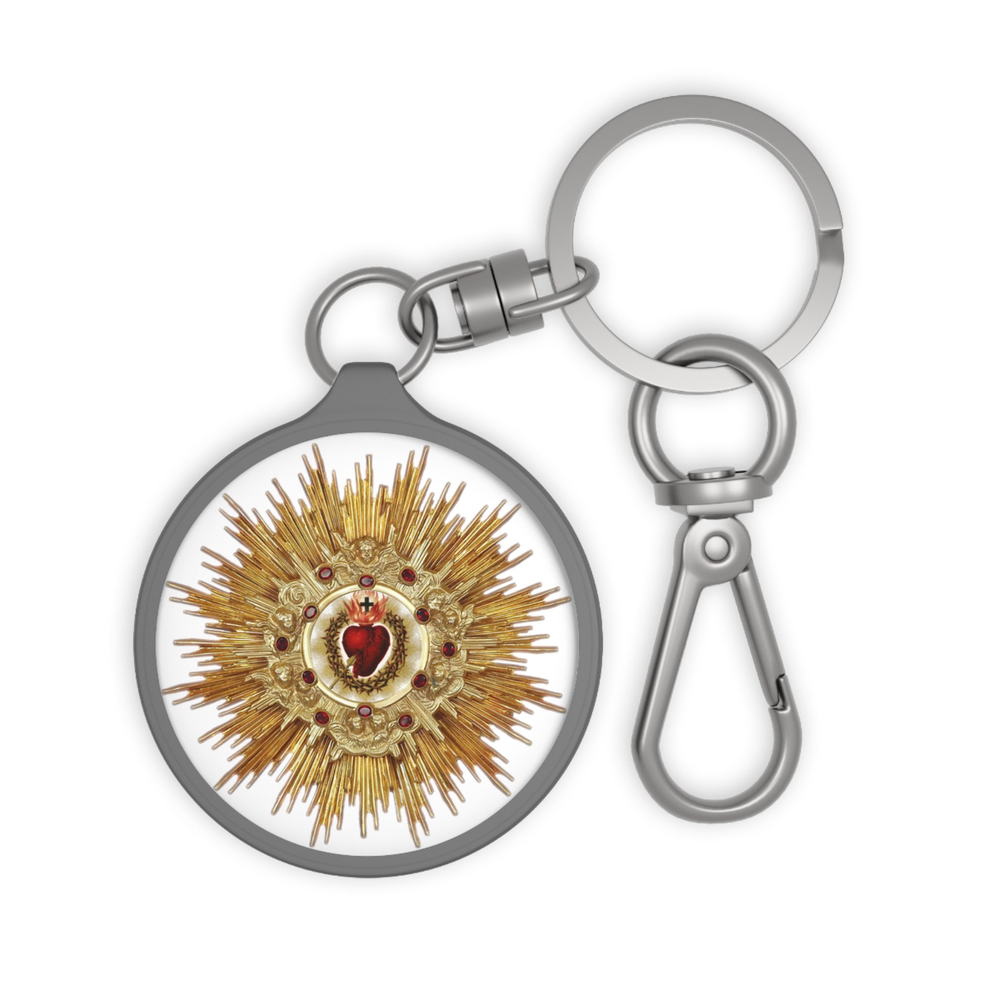 Vintage 18k Woven Gold Key Chain With Religious Medal and Gold Key Ring  Gruppach Orfeo Key Chain Jesus Christ Medal Unisex Religious Gift 