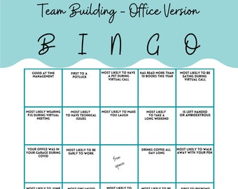 Team Building Bingo Game Office Version