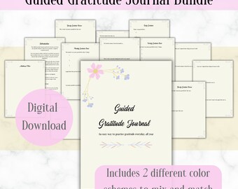 Guided Gratitude Journal Printable, Mindfulness Log (Digital Download)