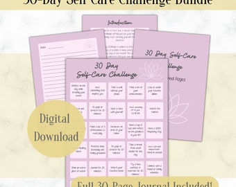 30-Day Self-Care Challenge, Mental Wellness Printable (Digital Download)