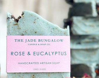 Rose Eucalyptus Artisan Soap | Vegan Botanical Bar, 3.5 oz