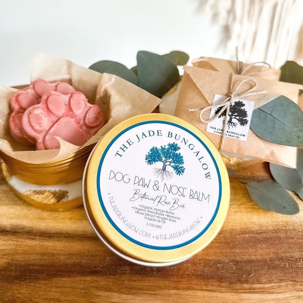 Botanical Rose DOG PAW & NOSE Balm | 2.1 oz | Natural Dog Paw Lotion | Natural Pet Care | Paw Balm | Dog Paw Salve | Paw Care