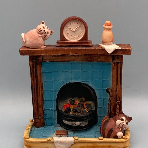 Peter Fagan Colour Box Cats-Home Sweet Home Fireplace Figurine-Made in Scotland